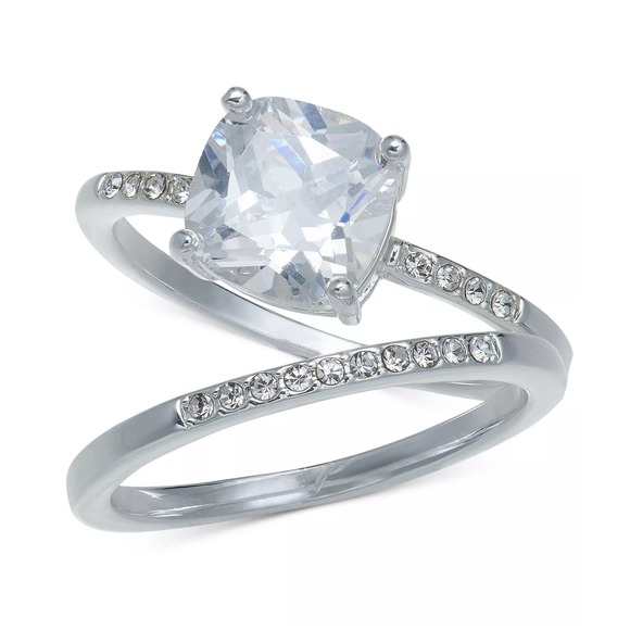 Charter Club Jewelry - Charter Club Two-Piece Crystal Solitaire Ring Set – Silver-Tone Size 10 NWT